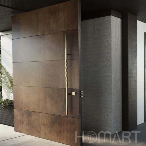 American Style Modern  Wood Grain  Entrance  Pivot  Doors  for Houses