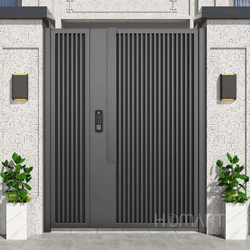 American Villa Garden  Automatic Opening Swing Style Iron Gates for Courtyard Entrance