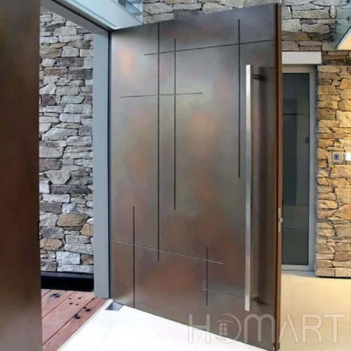 Bronze-coloured High Security Anti-Theft Features Resistant Entrance Pivot Doors