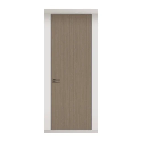 Custom Luxury Frameless Pre-Hung  Brown Wood Aluminium Hidden Interior Door