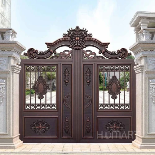 European Double  Hand Forged Scrollwork  Wrought Iron Gates  for villas
