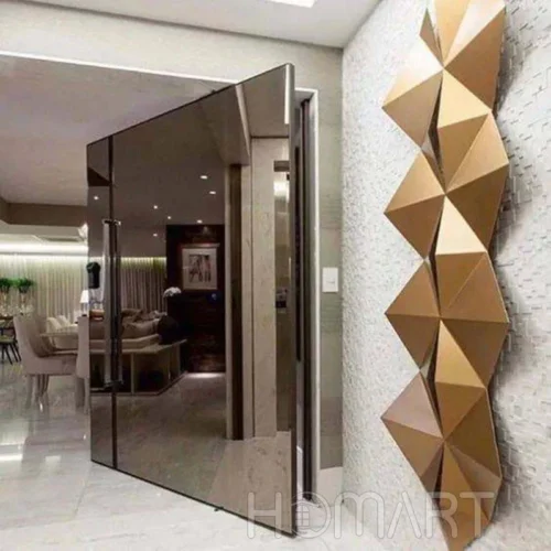 Factory Custom Residential Aluminum mirror Anti-theft Entry Pivot Door Factory Custom Residential Aluminum mirror Anti-theft Entry Pivot Door