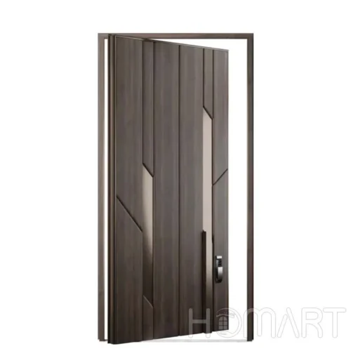 High Performance brown color with metal texture aluminum Environmental Protection entry door High Performance brown color with metal texture aluminum Environmental Protection entry door