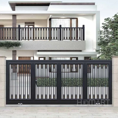 High-Security Garden Buildings Wrought Iron Metal Fence Panel Black Outdoor Home Garden Fencing Trellis Gates