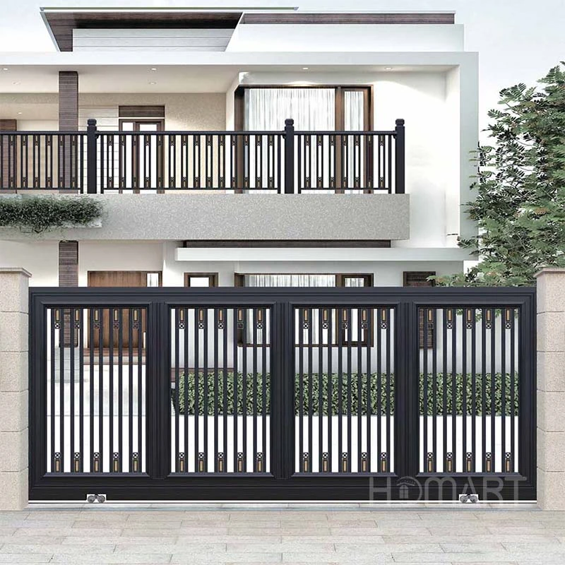 High-Security Garden Buildings Wrought Iron Metal Fence Panel Black Outdoor Home Garden Fencing Trellis Gates