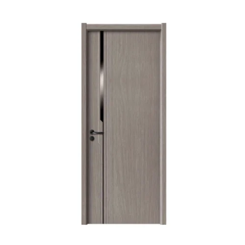 Hot Sale  Grey  Oak Solid Wood  Sound Insulation Shockproof with shinny black Decoration for  Kitchen Partition Interior Door