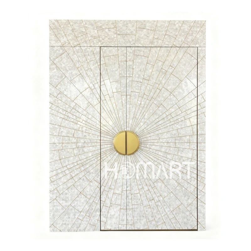 Irregular Shell Marble Pattern Double-leaf Entry Door with Anti-theft and Sound Insulation Functions