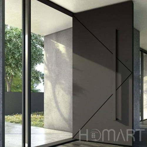 Matte black Aluminum Anti-theft Security Pivot Door Entry Doors Matte black Aluminum Anti-theft Security Pivot Door Entry Doors