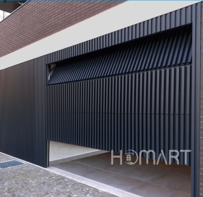 Modern Design Stylish Black grill Aluminum Alloy Soundproof Insulation Garage Door for Commercial Use Modern Design Stylish Black grill Aluminum Alloy Soundproof Insulation Garage Door for Commercial Use