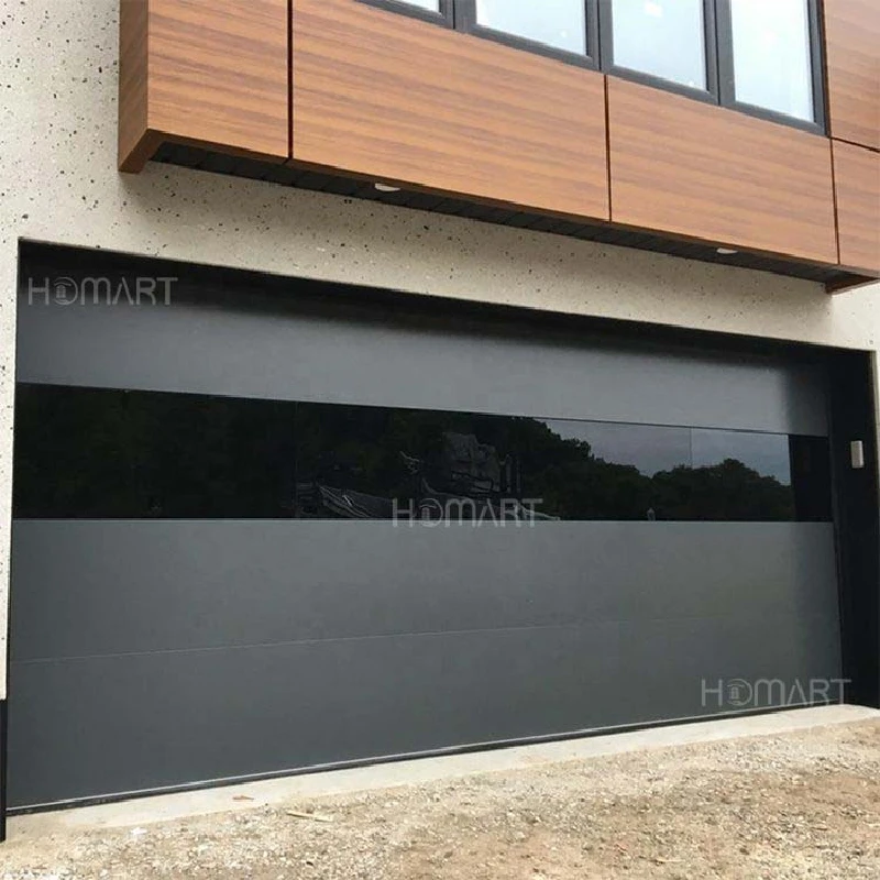 Modern Exterior Door Latest Customize Residential Automatic  Aluminum Alloy Glass Garage Door