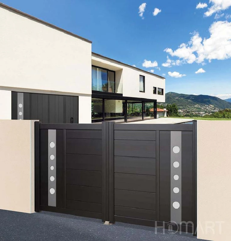 Modern Security High Quality Wrought Iron Swing Open Main Gates Fencing Gate Modern Security High Quality Wrought Iron Swing Open Main Gates Fencing Gate