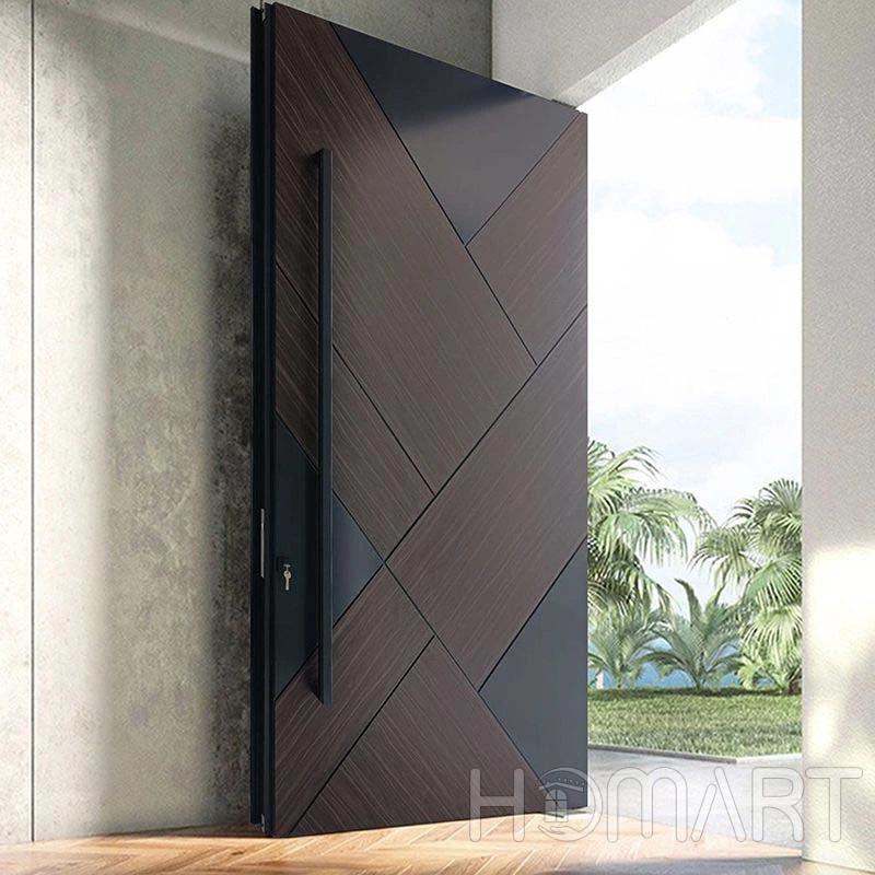 New Arrival Custom  Timber Look  Brown Design Modern Main Entrance Doors