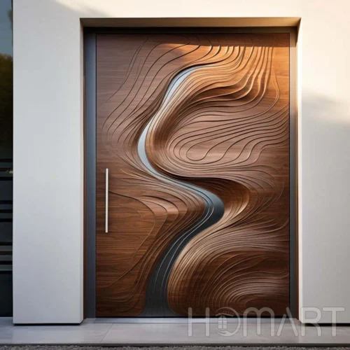 Top Seller  Aluminum Faux Wood Grain Decoration Feature Main Door