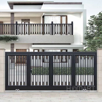 High-Security Garden Buildings Wrought Iron Metal Fence Panel Black Outdoor Home Garden Fencing Trellis Gates