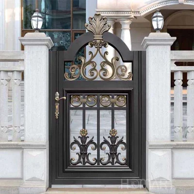 Refined Custom Modern Design Wrought Iron Fence Security Gate